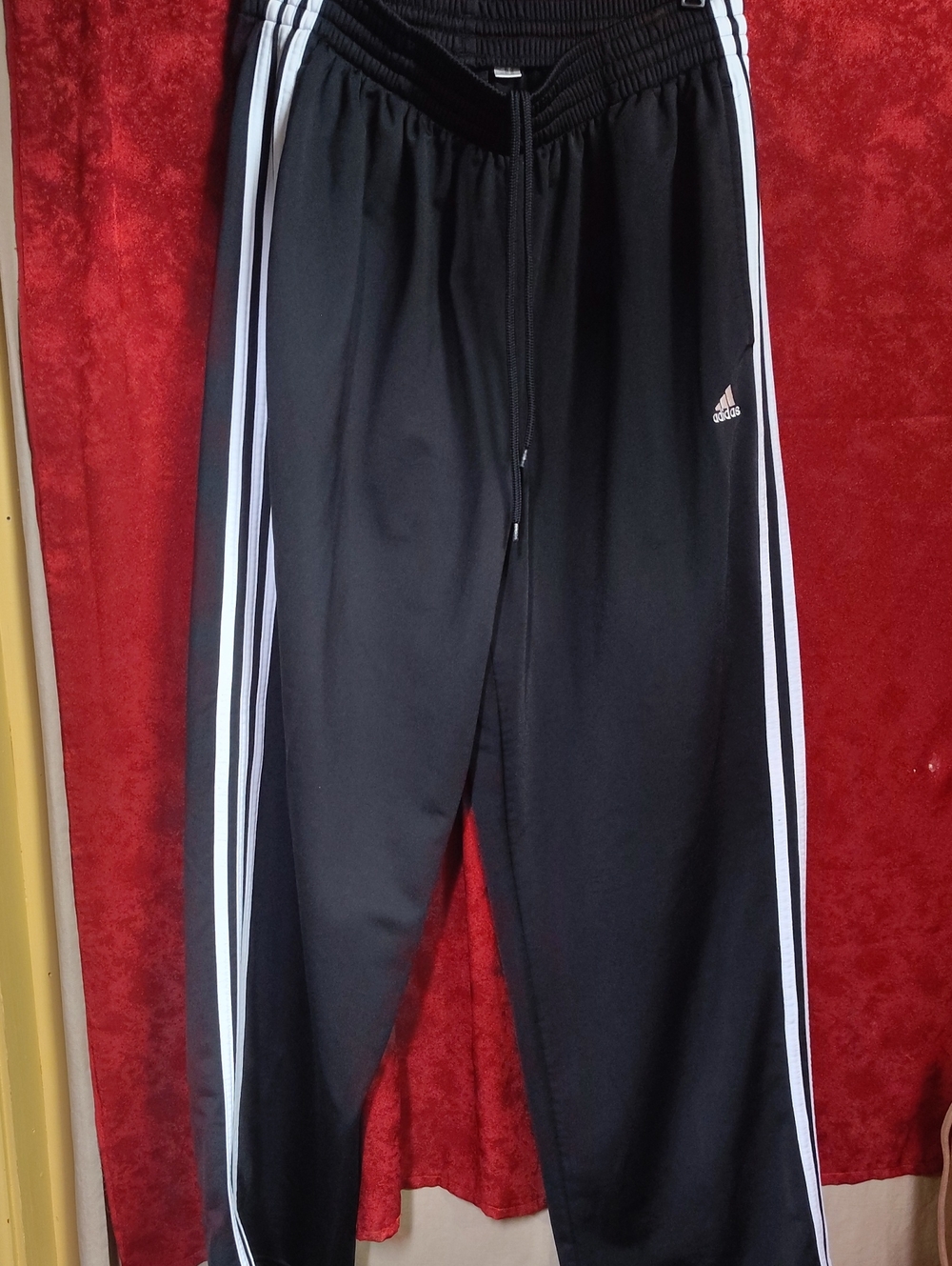adidas Black Joggers with White Three-Stripe Sides